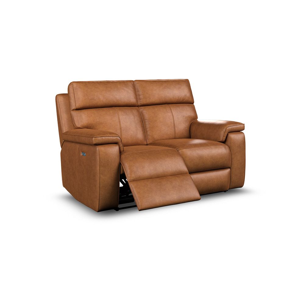 Selby 2 Seater Power Recliner Sofa with Power Headrest in Virgo Cognac Leather 4