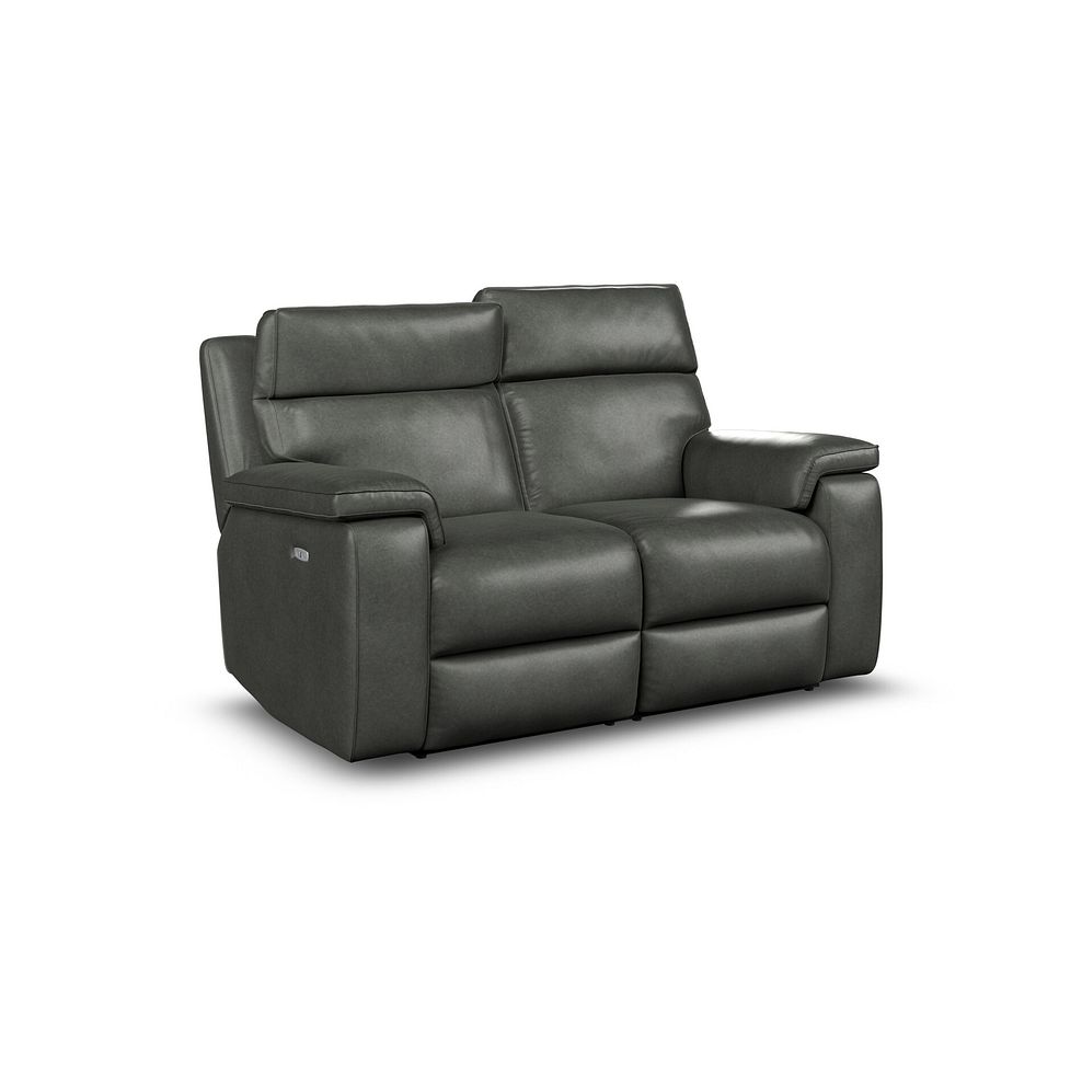 Selby 2 Seater Power Recliner Sofa with Power Headrest in Virgo Lead Leather 2