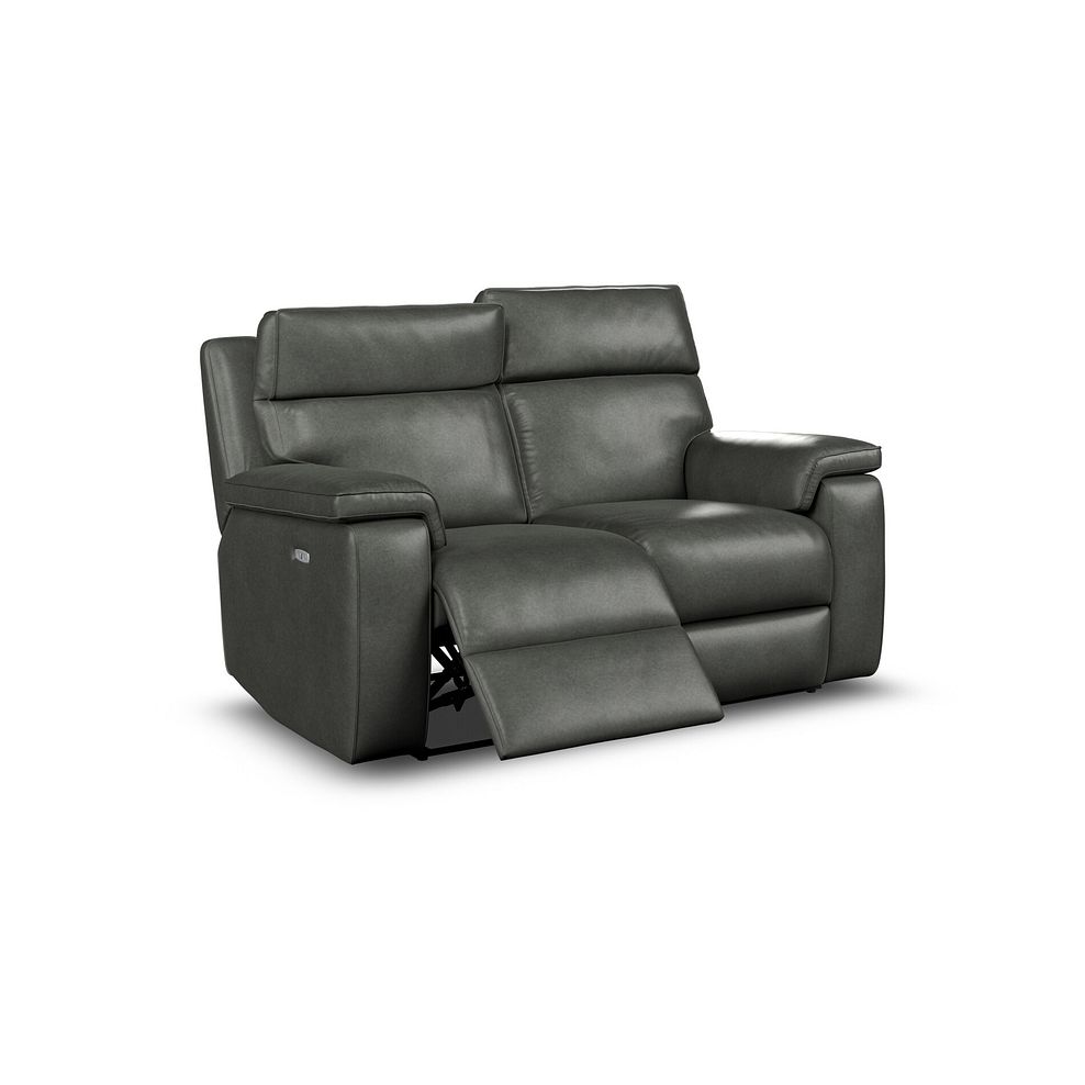 Selby 2 Seater Power Recliner Sofa with Power Headrest in Virgo Lead Leather 3