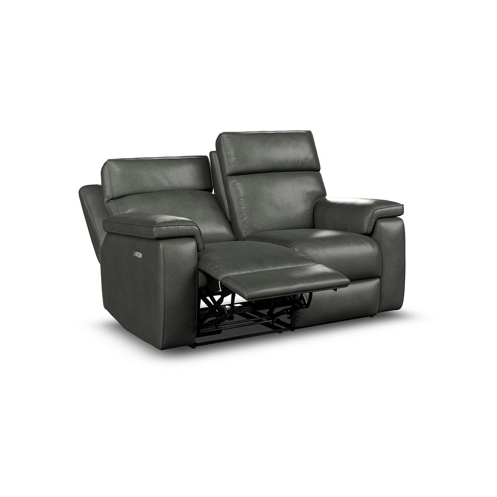 Selby 2 Seater Power Recliner Sofa with Power Headrest in Virgo Lead Leather 4