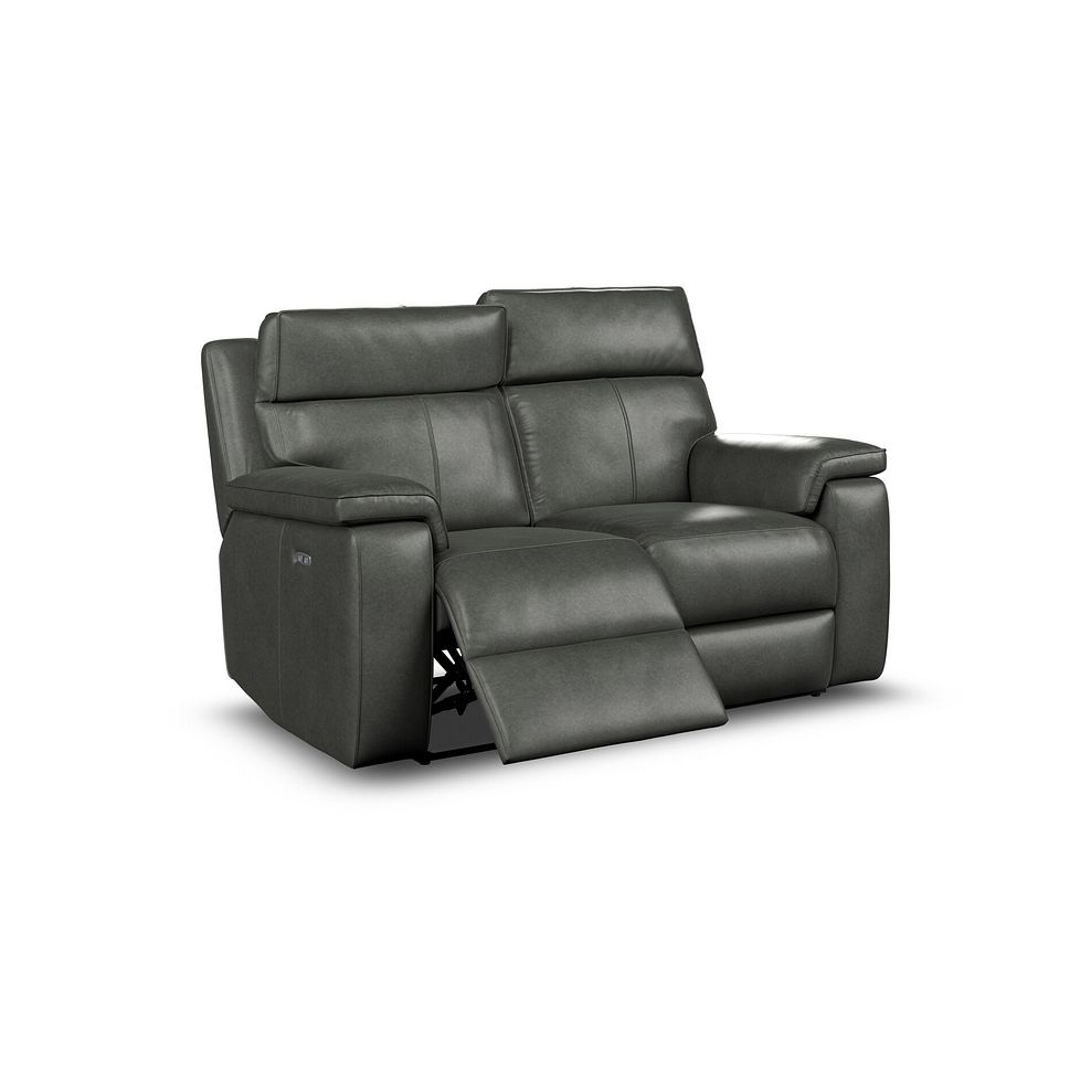 Selby 2 Seater Power Recliner Sofa with Power Headrest in Virgo Lead Leather 4