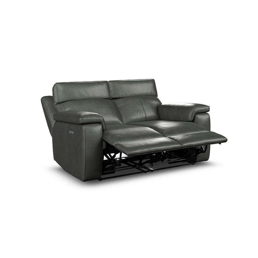 Selby 2 Seater Power Recliner Sofa with Power Headrest in Virgo Lead Leather 8