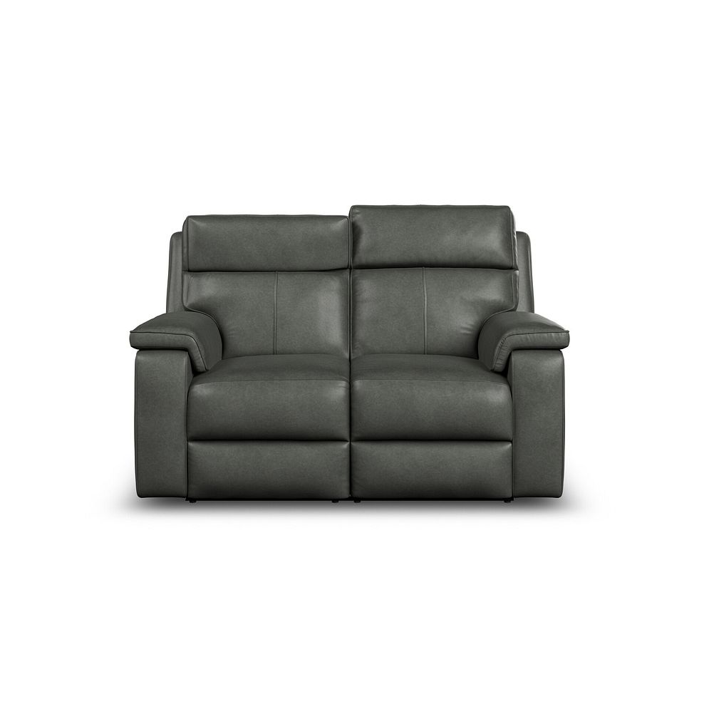 Selby 2 Seater Power Recliner Sofa with Power Headrest in Virgo Lead Leather 10