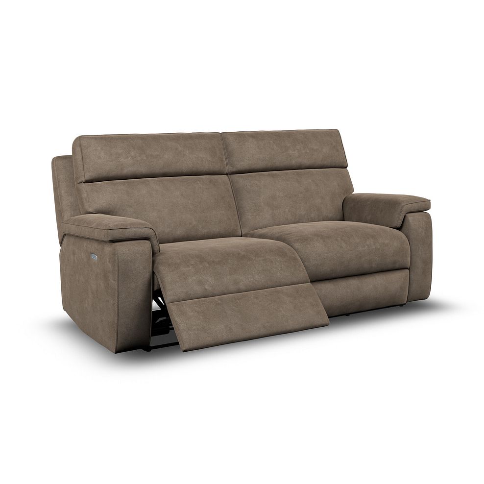 Selby 3 Seater Power Recliner Sofa in Miller Earth Brown Fabric 2