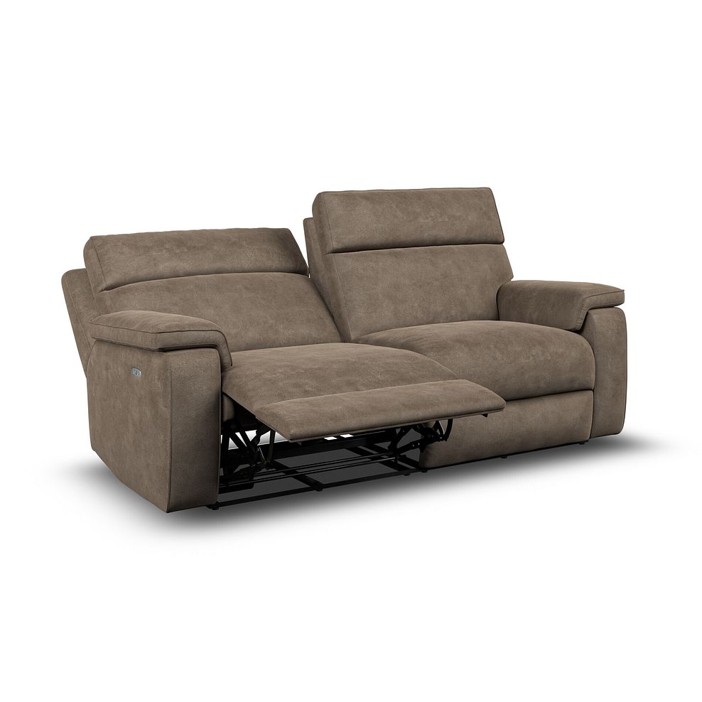 Selby 3 Seater Power Recliner Sofa in Miller Earth Brown Fabric 3