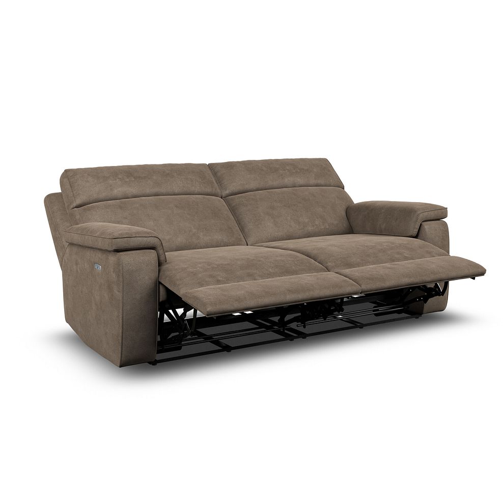 Selby 3 Seater Power Recliner Sofa in Miller Earth Brown Fabric 4