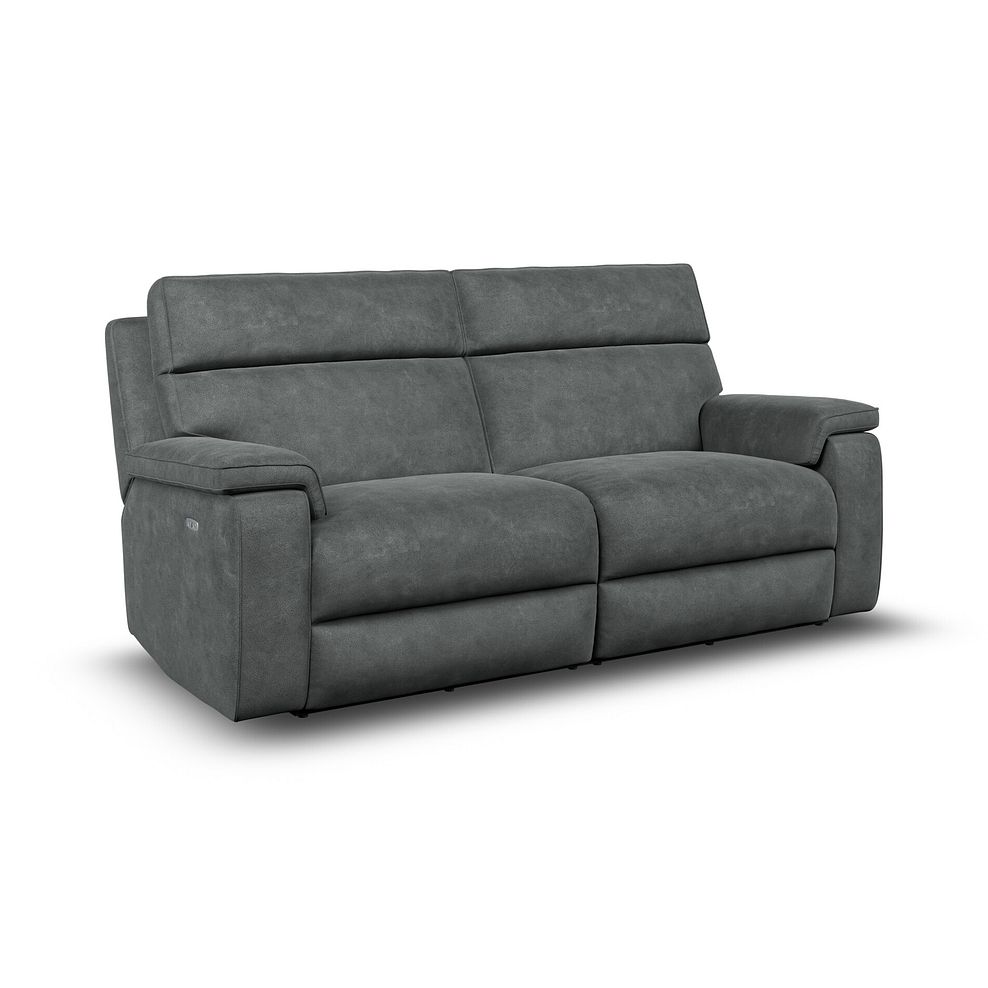 Selby 3 Seater Power Recliner Sofa in Miller Grey Fabric 1