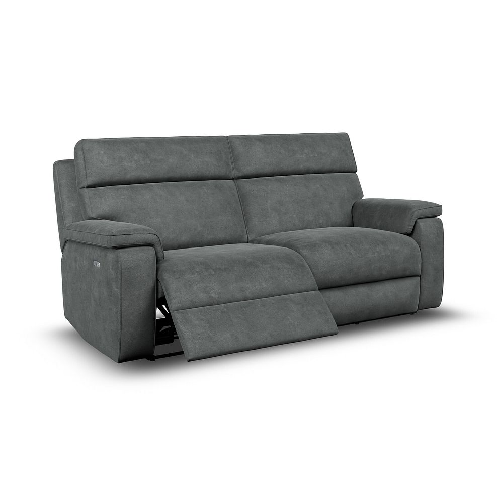 Selby 3 Seater Power Recliner Sofa in Miller Grey Fabric 2