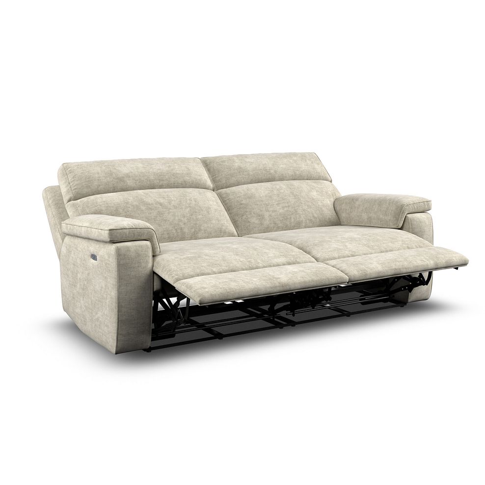 Selby 3 Seater Power Recliner Sofa in Plush Beige Fabric 6