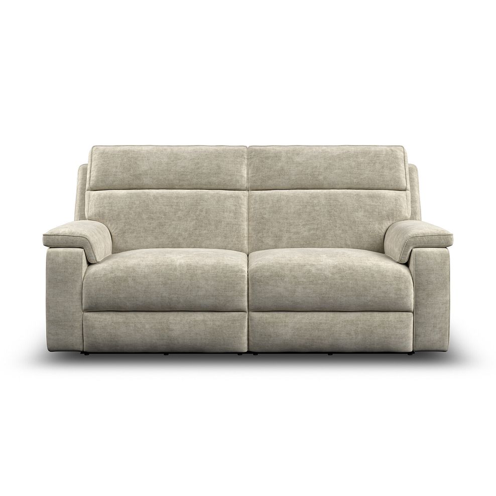 Selby 3 Seater Power Recliner Sofa in Plush Beige Fabric 7