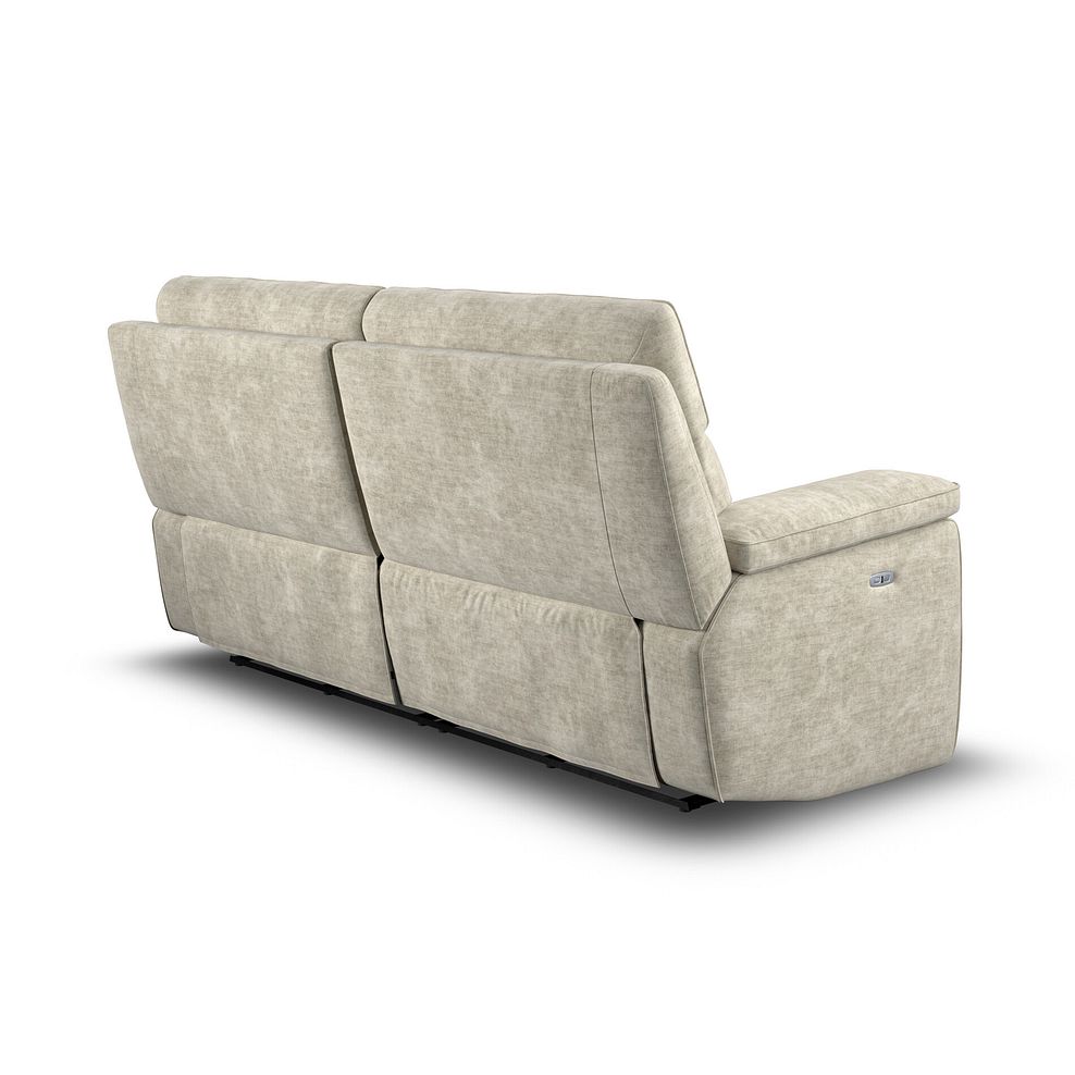 Selby 3 Seater Power Recliner Sofa in Plush Beige Fabric 8