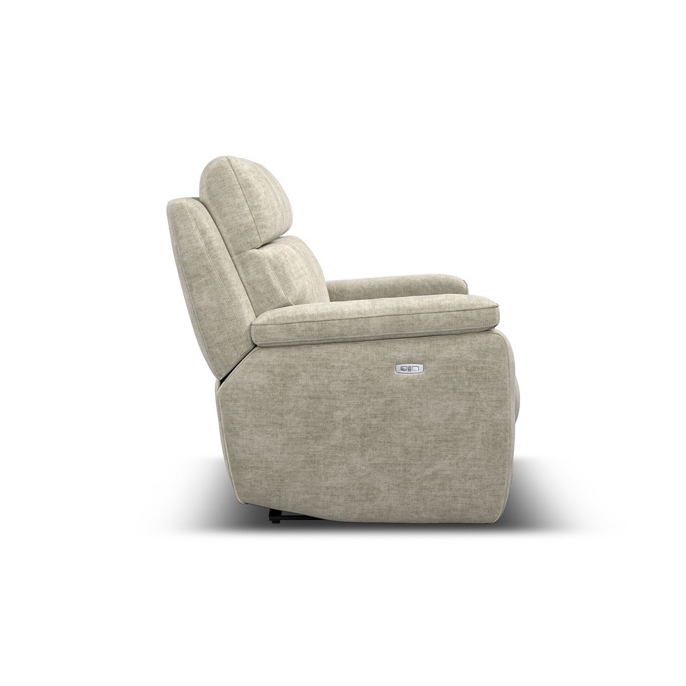 Selby 3 Seater Power Recliner Sofa in Plush Beige Fabric 9