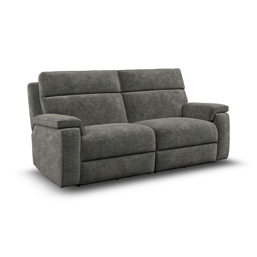 Selby 3 Seater Power Recliner Sofa in Plush Charcoal Fabric 1