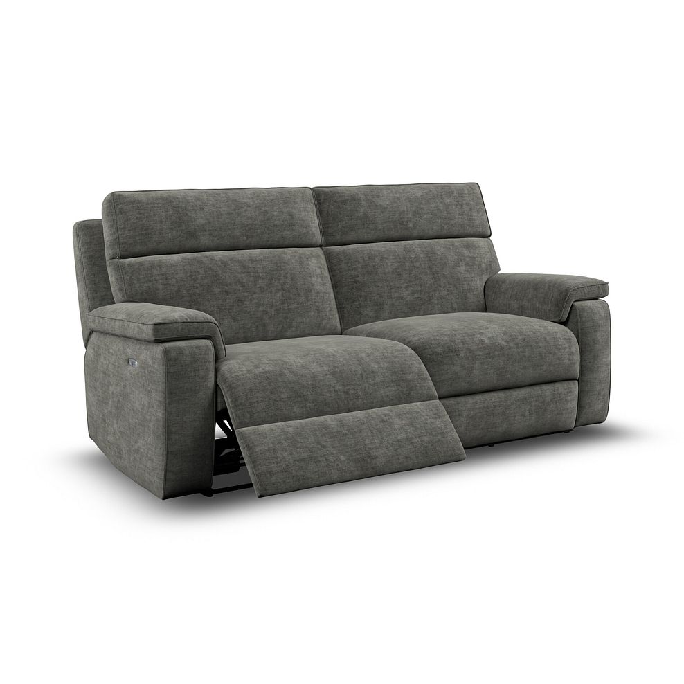 Selby 3 Seater Power Recliner Sofa in Plush Charcoal Fabric 2