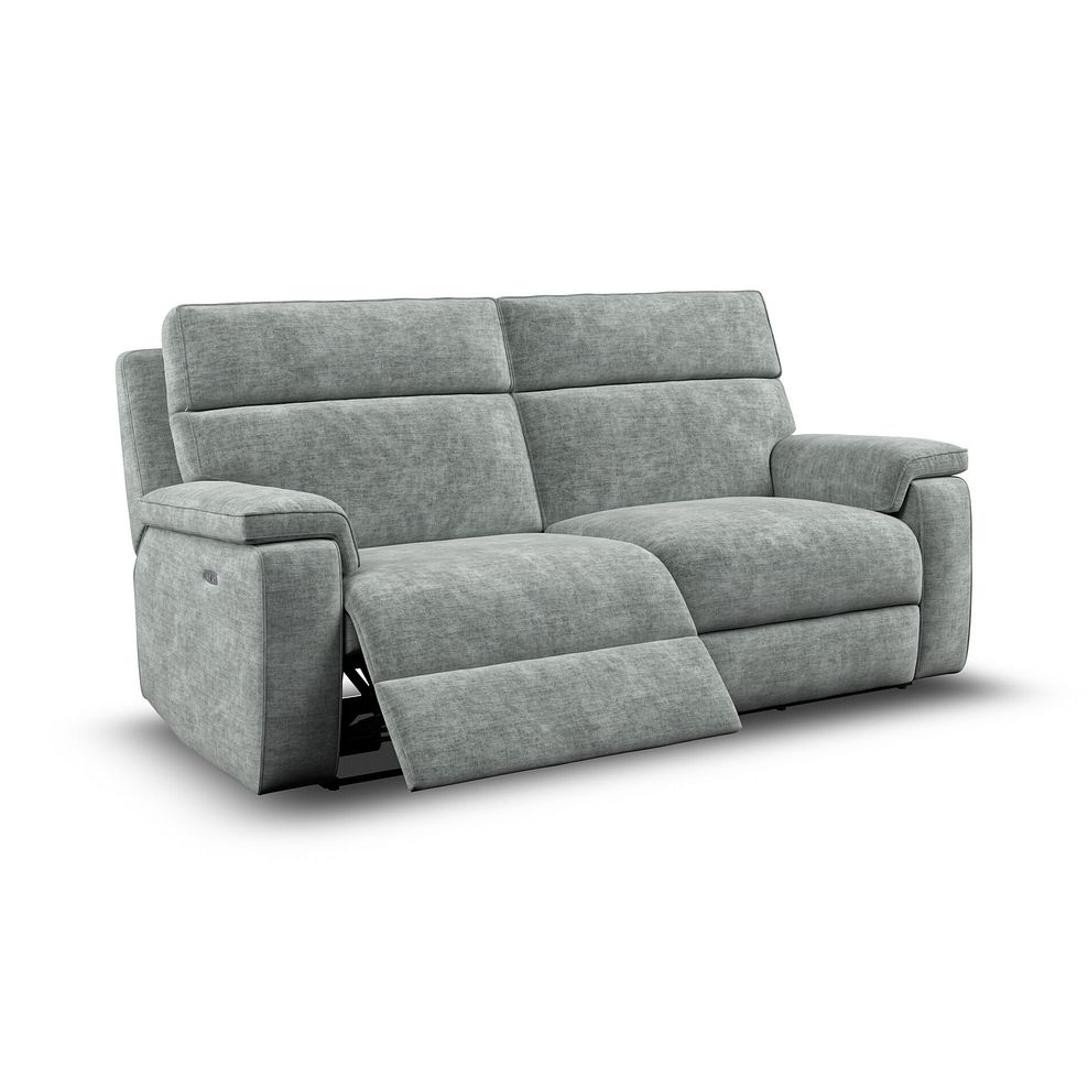 Selby 3 Seater Power Recliner Sofa in Plush Silver Fabric 2