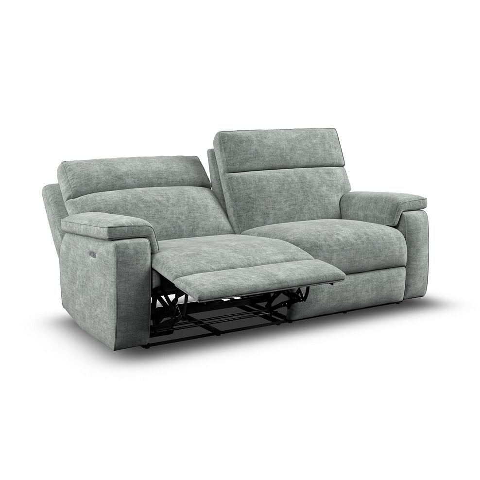 Selby 3 Seater Power Recliner Sofa in Plush Silver Fabric 3