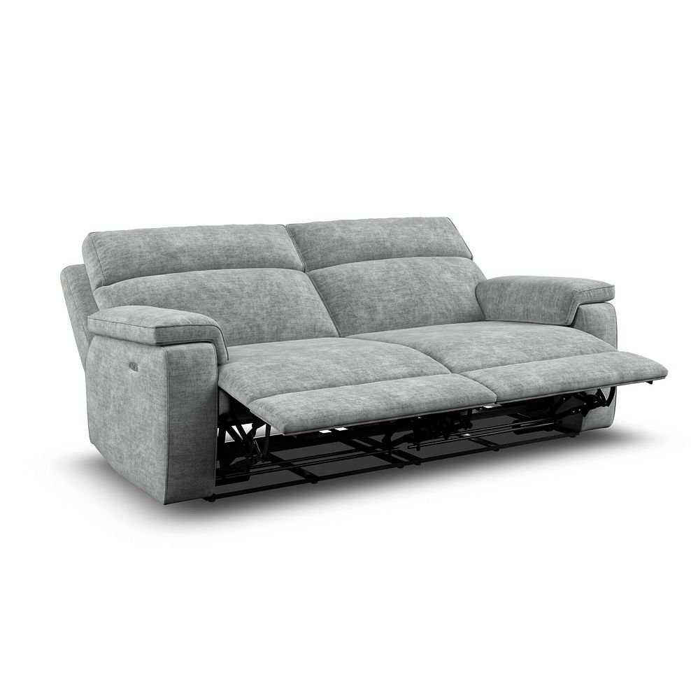 Selby 3 Seater Power Recliner Sofa in Plush Silver Fabric 4