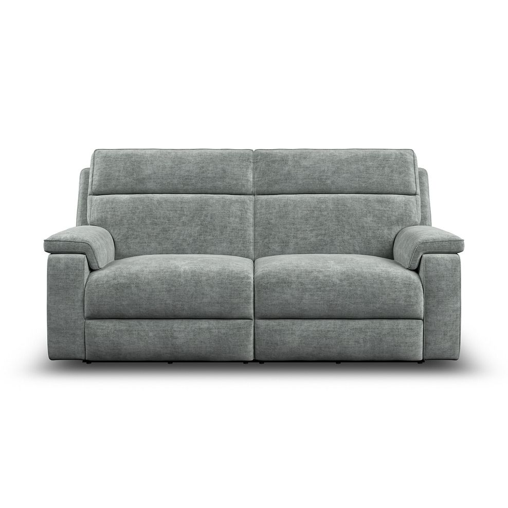 Selby 3 Seater Power Recliner Sofa in Plush Silver Fabric 5