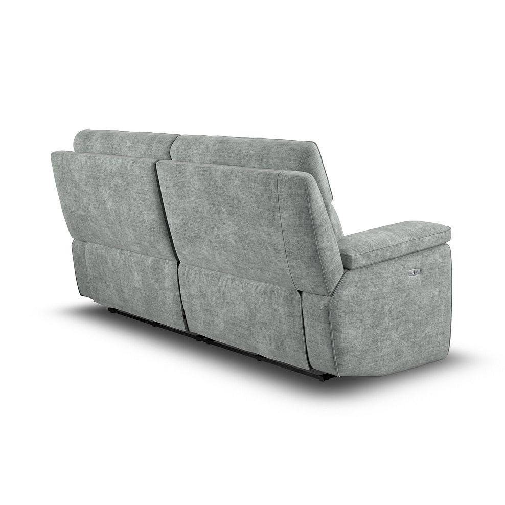 Selby 3 Seater Power Recliner Sofa in Plush Silver Fabric 6