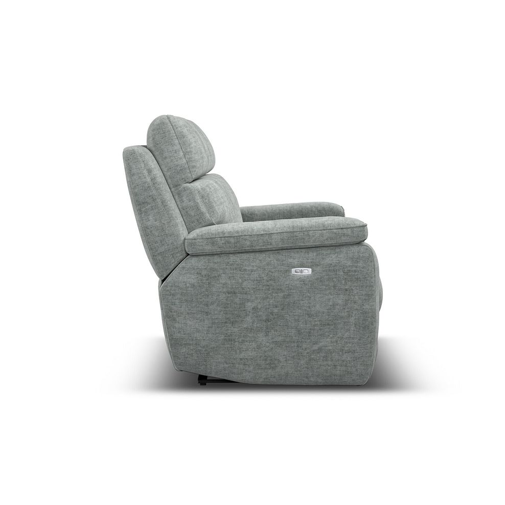 Selby 3 Seater Power Recliner Sofa in Plush Silver Fabric 7