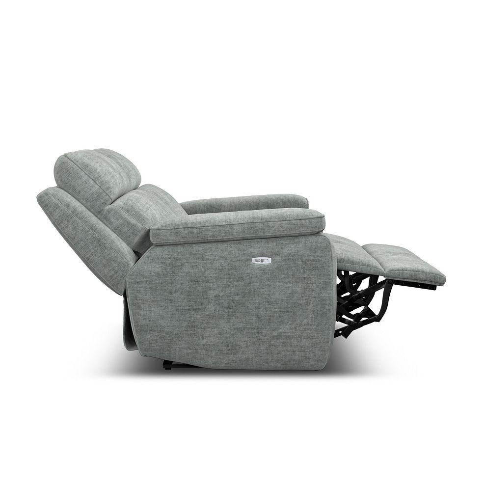 Selby 3 Seater Power Recliner Sofa in Plush Silver Fabric 8