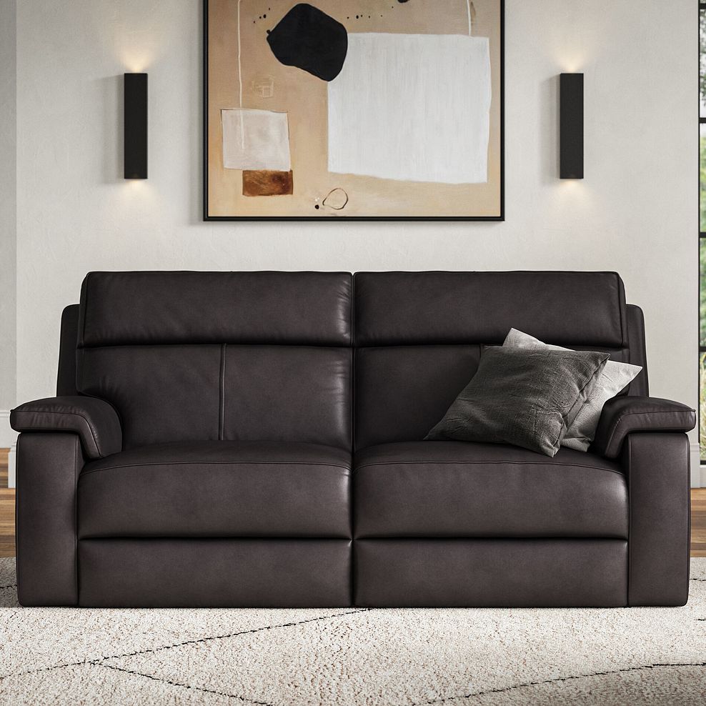 Selby 3 Seater Power Recliner Sofa in Virgo Black Leather 3