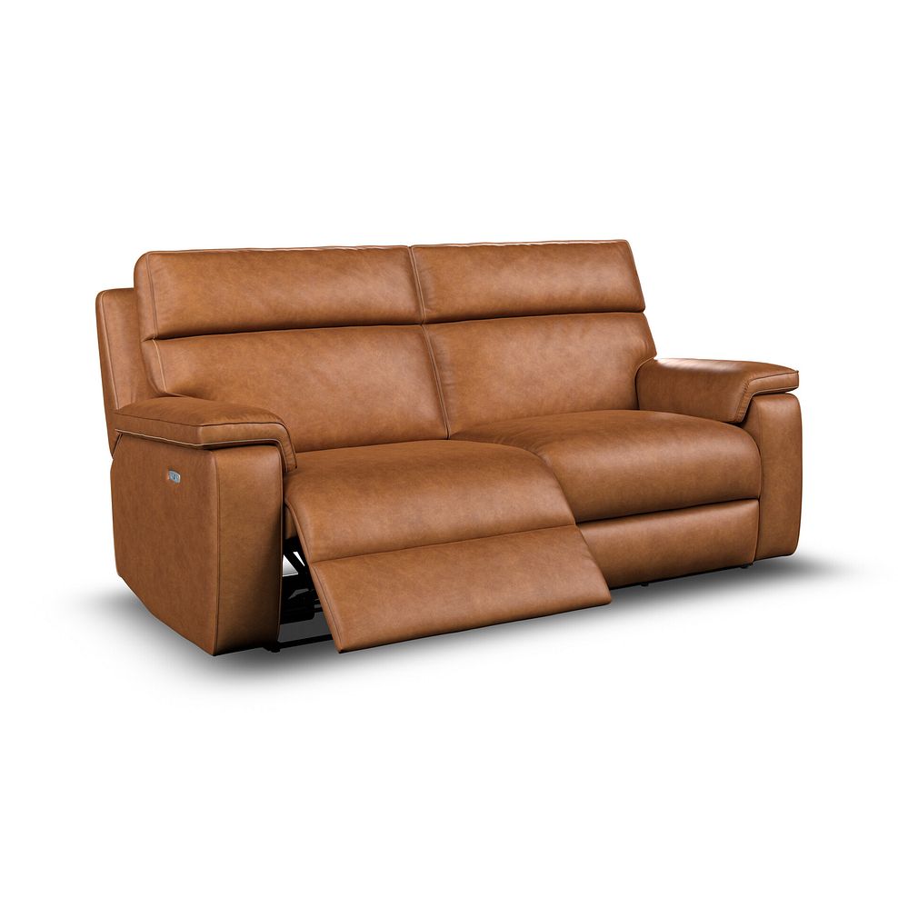 Selby 3 Seater Power Recliner Sofa in Virgo Cognac Leather 2