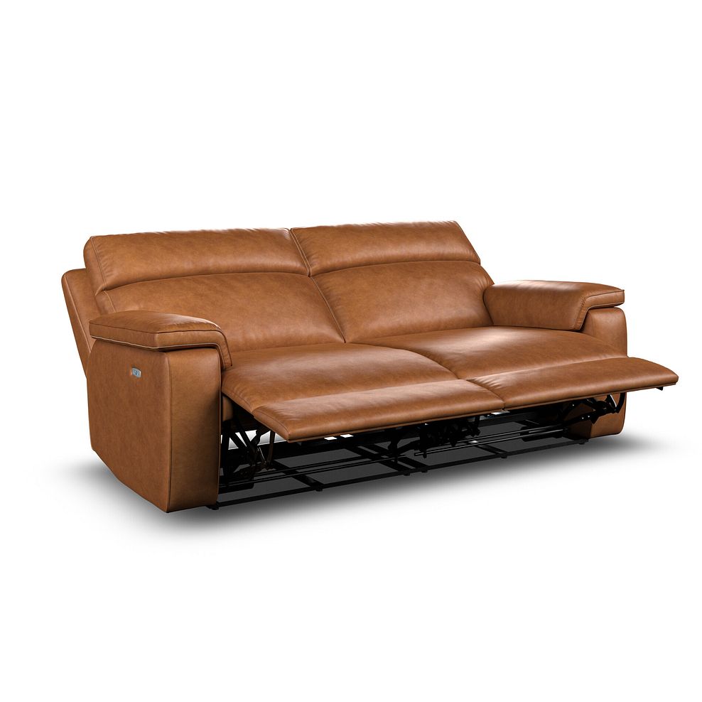 Selby 3 Seater Power Recliner Sofa in Virgo Cognac Leather 4