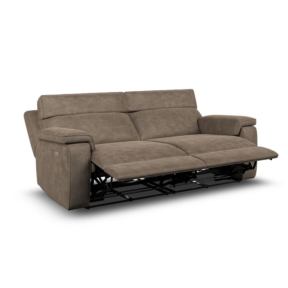 Selby 3 Seater Power Recliner Sofa with Power Headrest in Miller Earth Brown Fabric 5