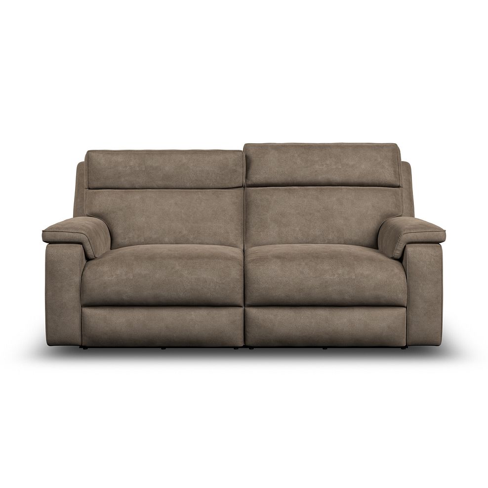 Selby 3 Seater Power Recliner Sofa with Power Headrest in Miller Earth Brown Fabric 6