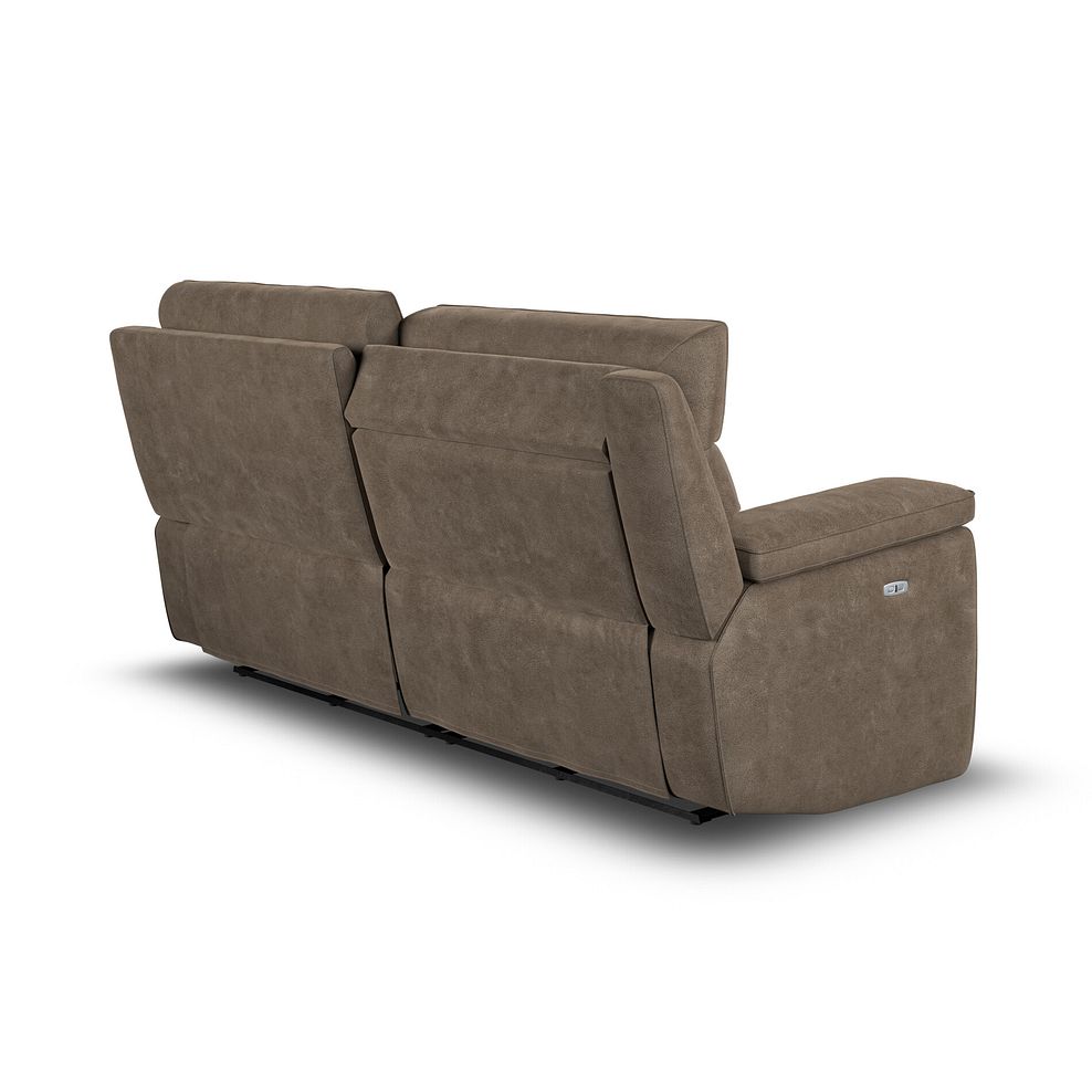 Selby 3 Seater Power Recliner Sofa with Power Headrest in Miller Earth Brown Fabric 7