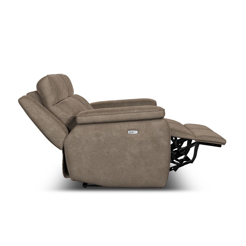 Selby 3 Seater Power Recliner Sofa with Power Headrest in Miller Earth Brown Fabric 9