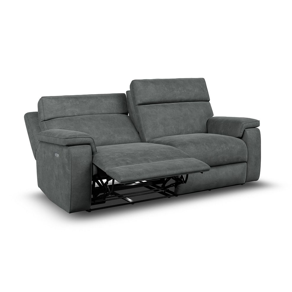 Selby 3 Seater Power Recliner Sofa with Power Headrest in Miller Grey Fabric 4