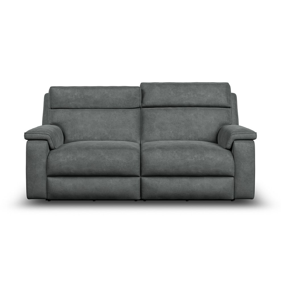 Selby 3 Seater Power Recliner Sofa with Power Headrest in Miller Grey Fabric 6