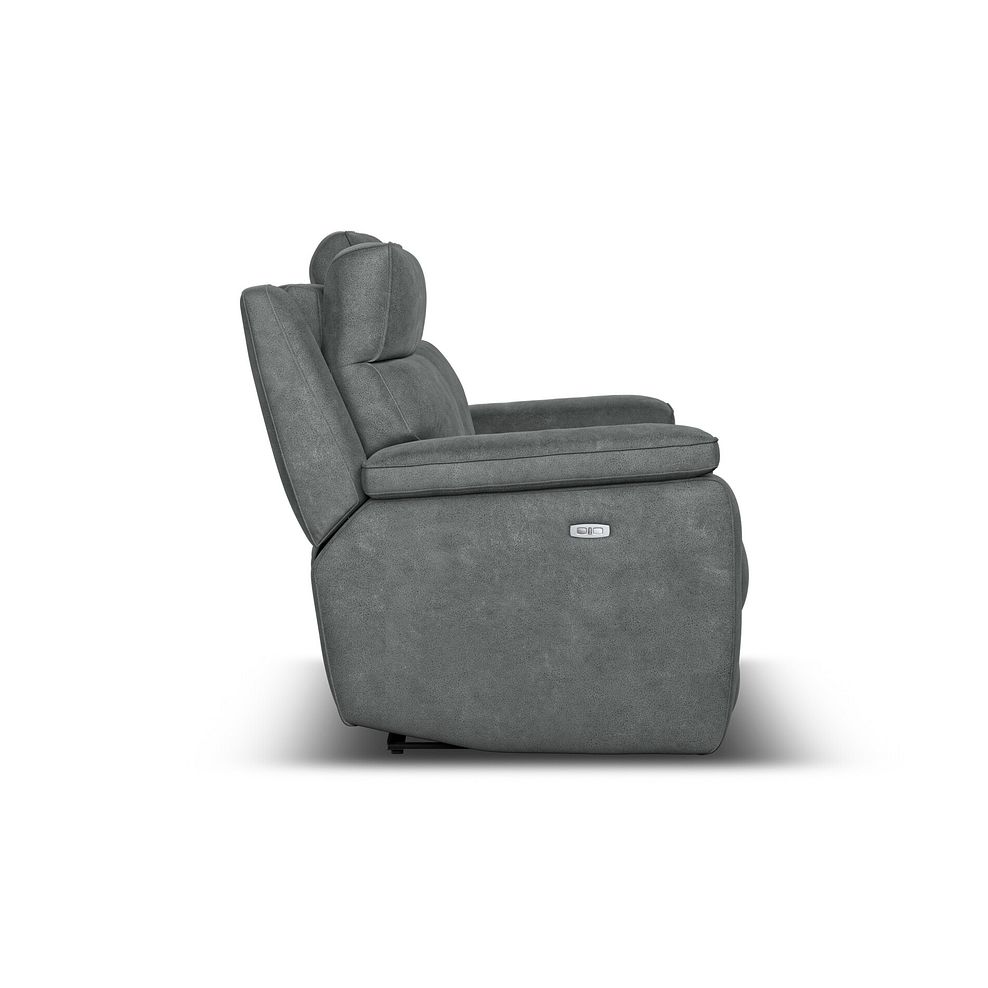 Selby 3 Seater Power Recliner Sofa with Power Headrest in Miller Grey Fabric 8