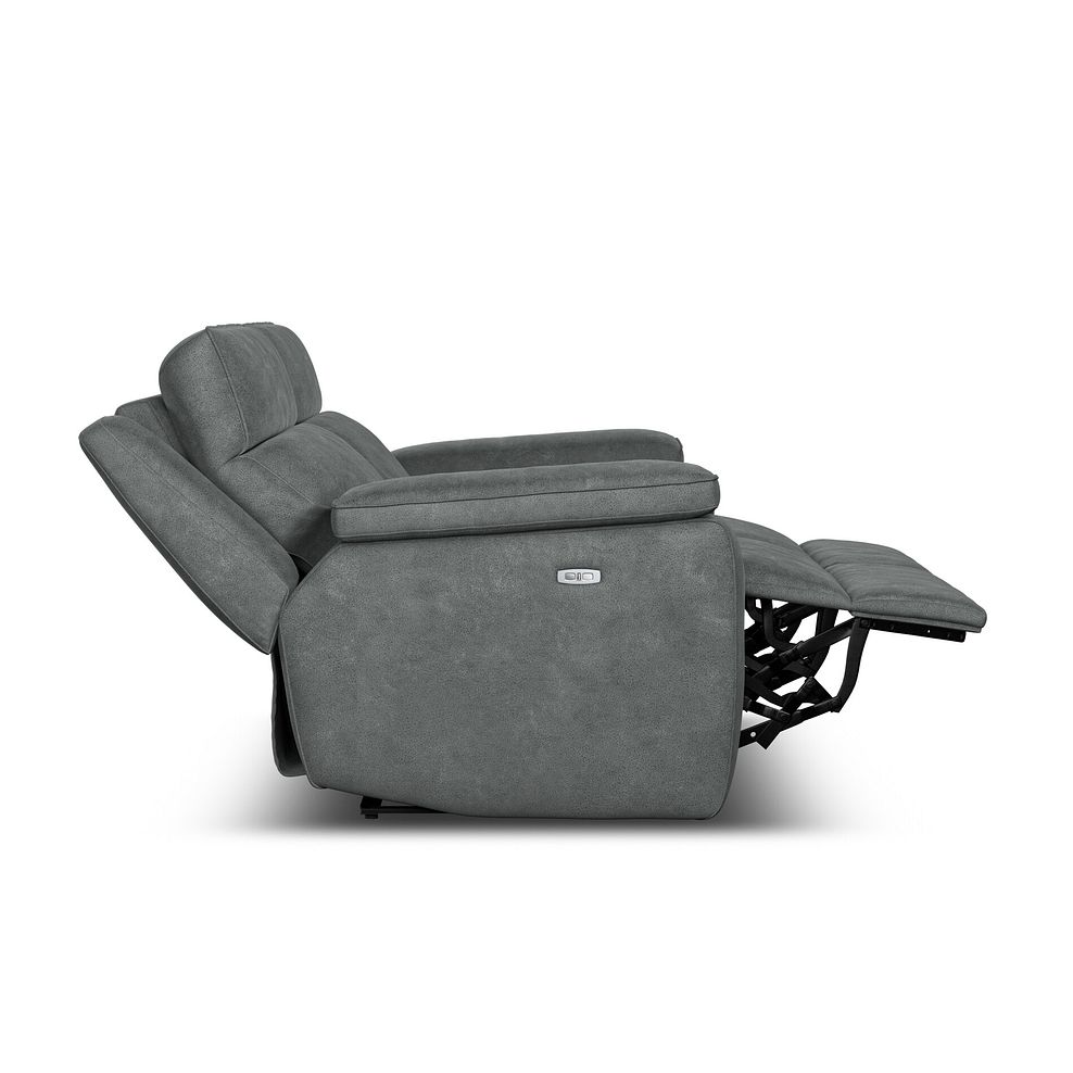 Selby 3 Seater Power Recliner Sofa with Power Headrest in Miller Grey Fabric 9