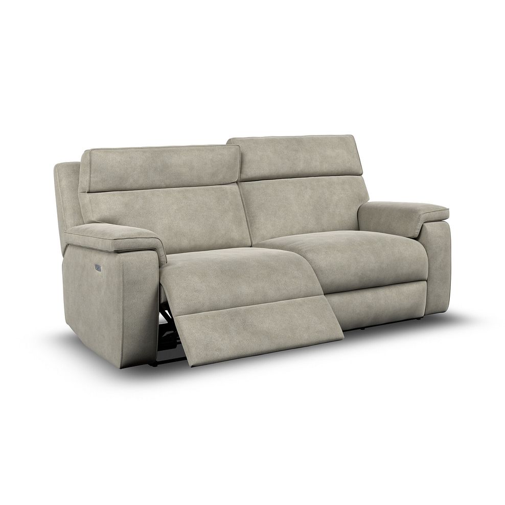 Selby 3 Seater Power Recliner Sofa with Power Headrest in Miller Taupe Fabric 3