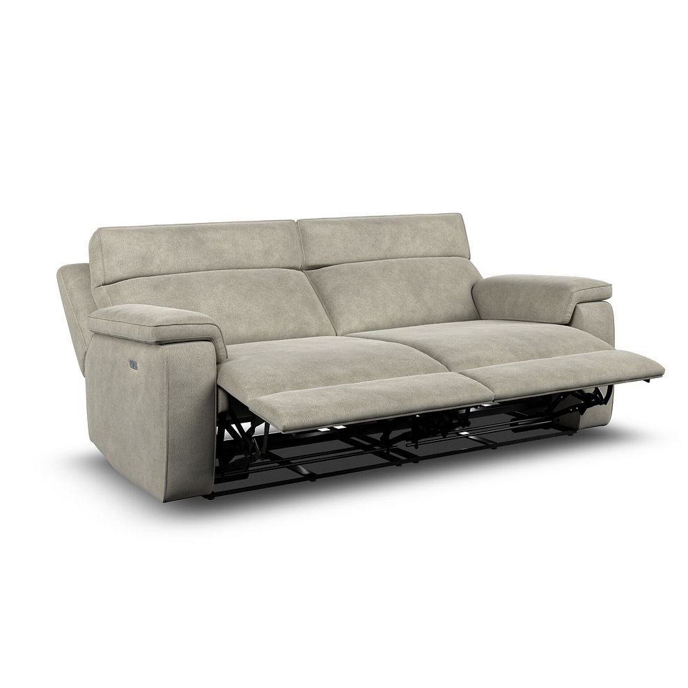 Selby 3 Seater Power Recliner Sofa with Power Headrest in Miller Taupe Fabric 5