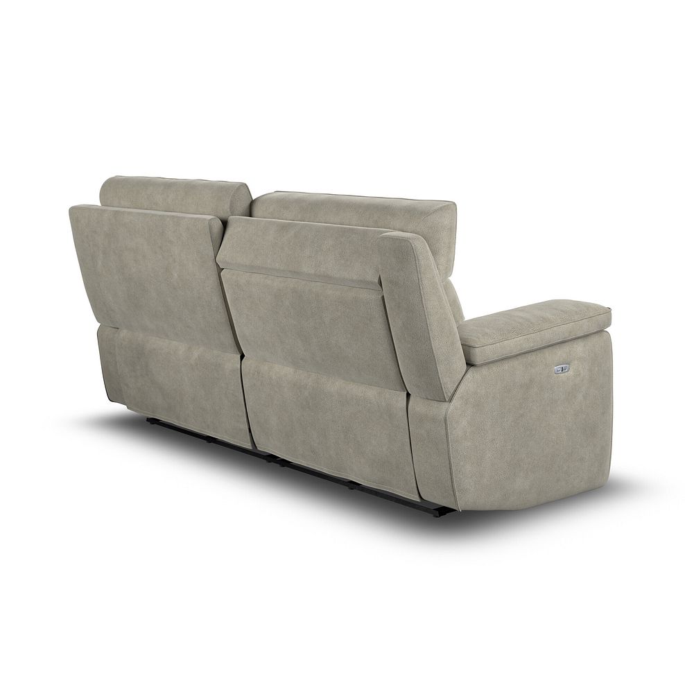 Selby 3 Seater Power Recliner Sofa with Power Headrest in Miller Taupe Fabric 7