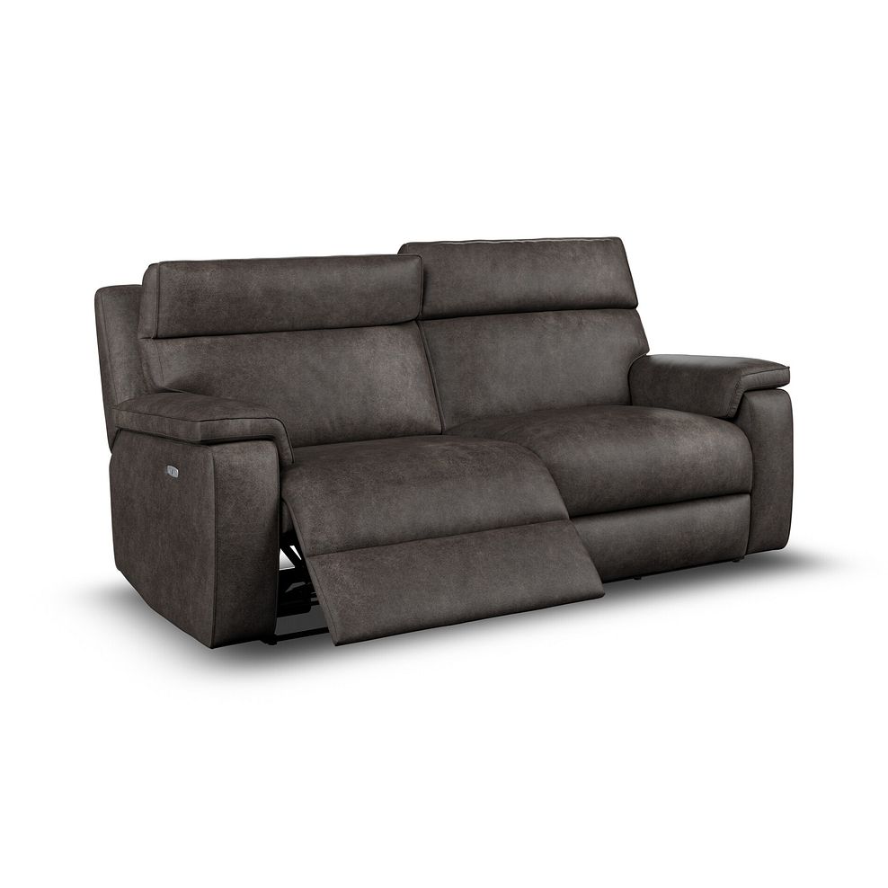 Selby 3 Seater Power Recliner Sofa with Power Headrest in Pilgrim Pewter Fabric 3