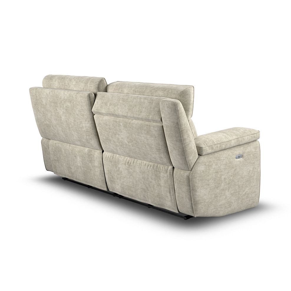 Selby 3 Seater Power Recliner Sofa with Power Headrest in Plush Beige Fabric 10