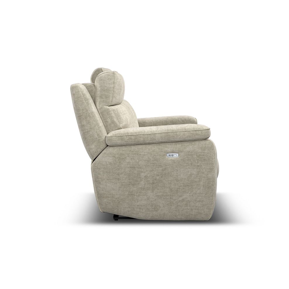 Selby 3 Seater Power Recliner Sofa with Power Headrest in Plush Beige Fabric 11