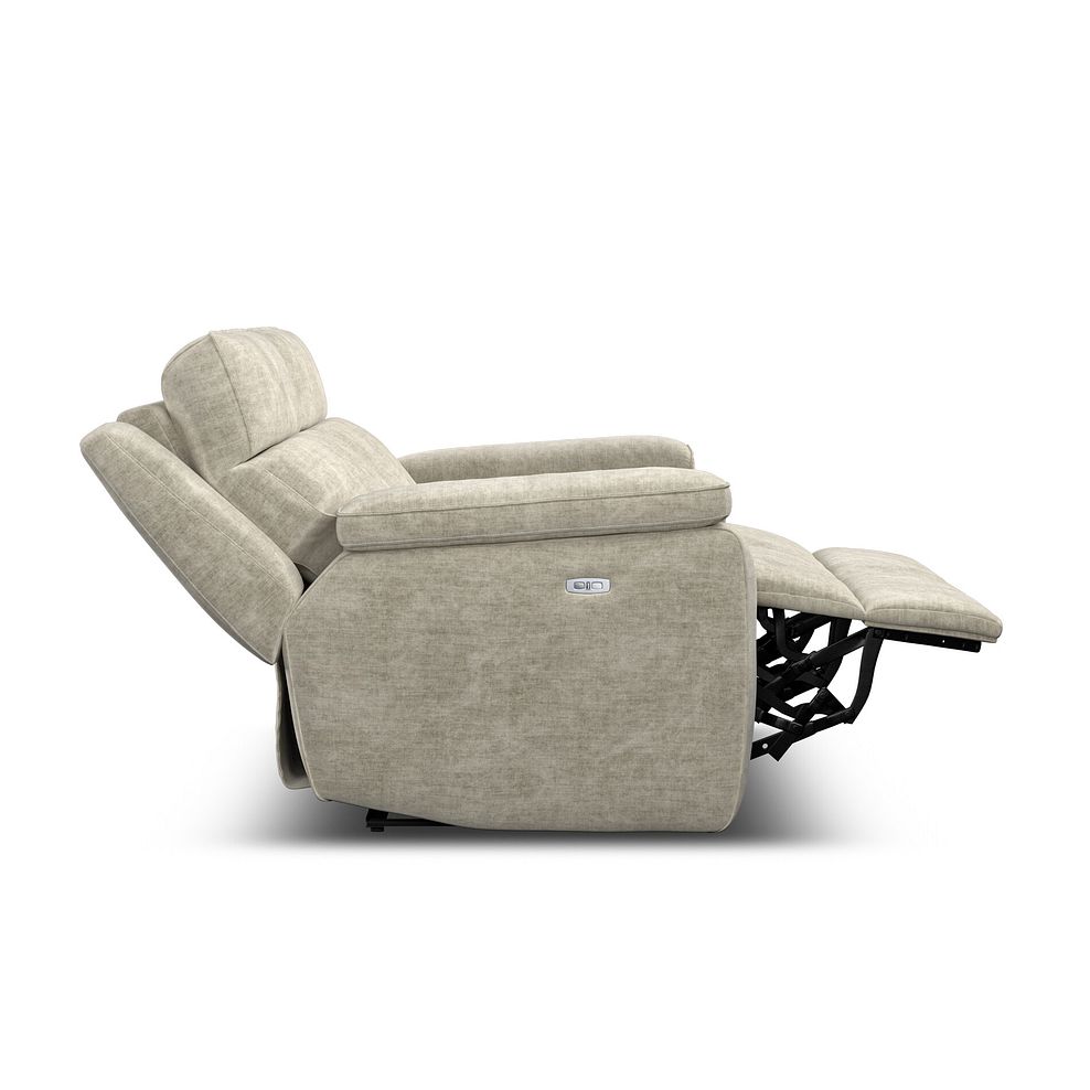 Selby 3 Seater Power Recliner Sofa with Power Headrest in Plush Beige Fabric 12