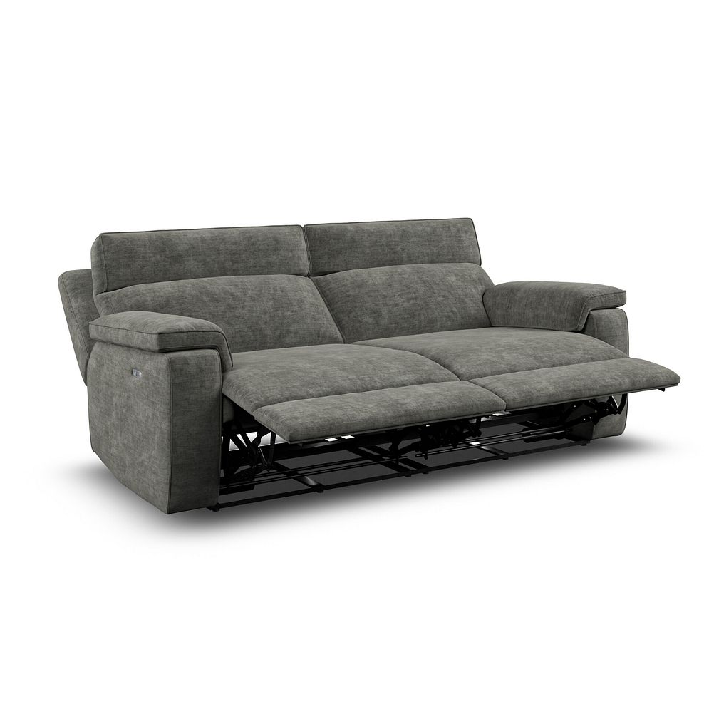 Selby 3 Seater Power Recliner Sofa with Power Headrest in Plush Charcoal Fabric 5