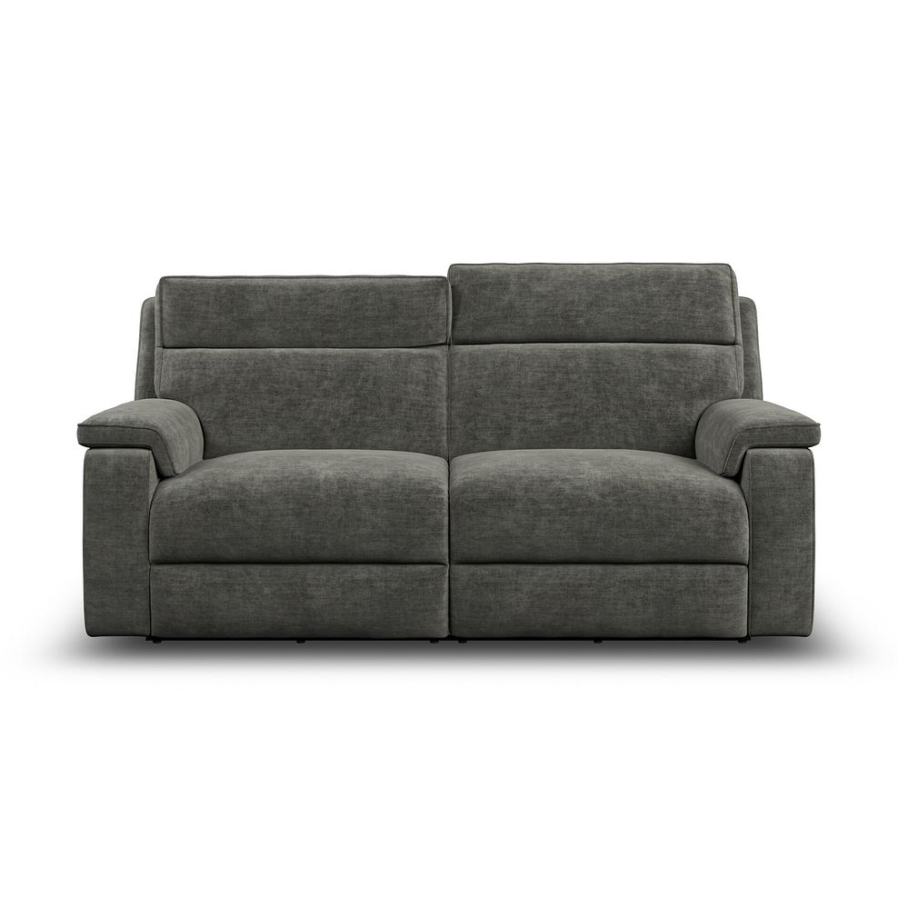 Selby 3 Seater Power Recliner Sofa with Power Headrest in Plush Charcoal Fabric 6