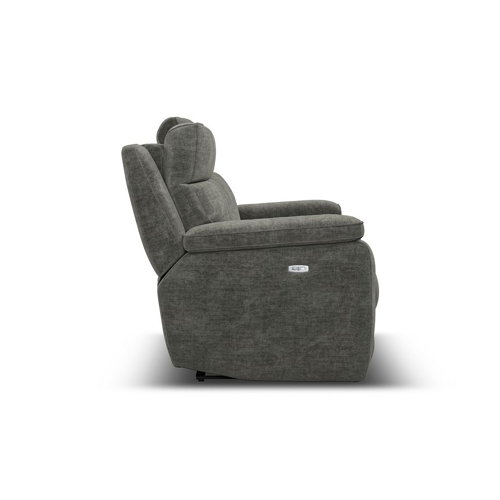 Selby 3 Seater Power Recliner Sofa with Power Headrest in Plush Charcoal Fabric 8