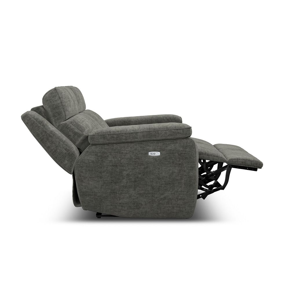 Selby 3 Seater Power Recliner Sofa with Power Headrest in Plush Charcoal Fabric 9