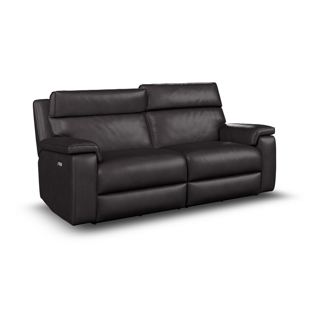 Selby 3 Seater Power Recliner Sofa with Power Headrest in Virgo Black Leather 4