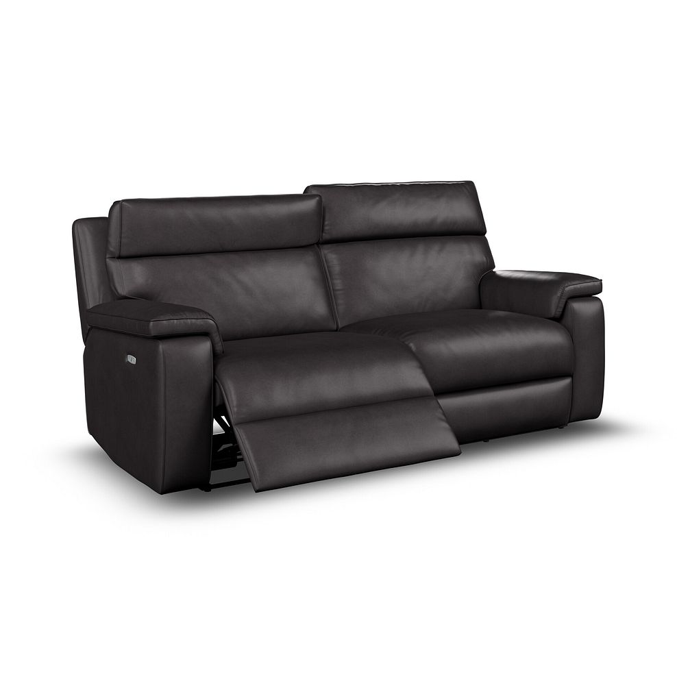 Selby 3 Seater Power Recliner Sofa with Power Headrest in Virgo Black Leather 5