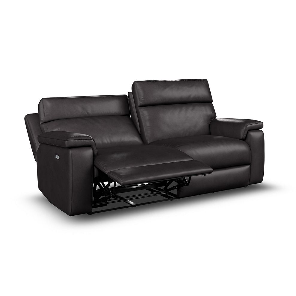 Selby 3 Seater Power Recliner Sofa with Power Headrest in Virgo Black Leather 6